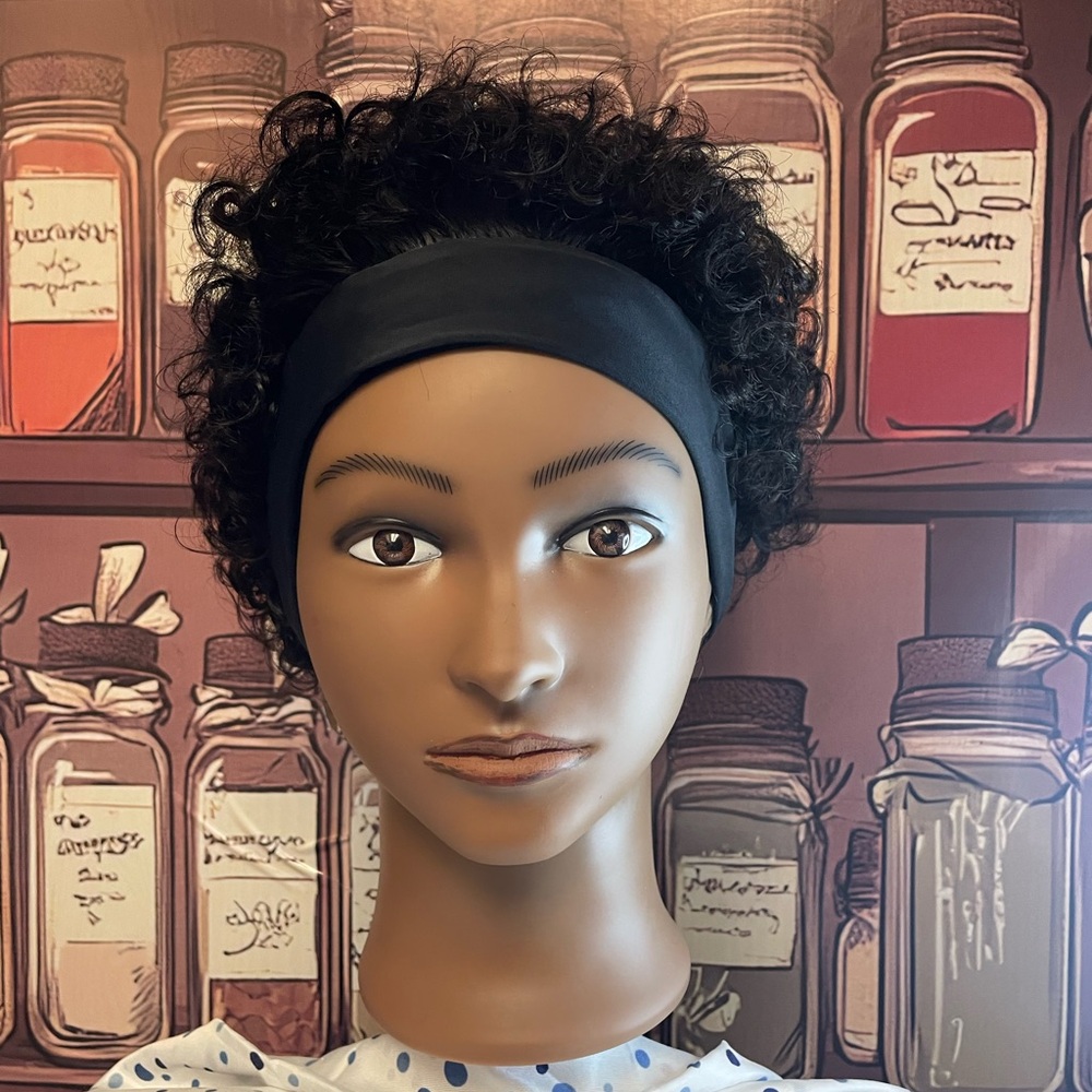 Black Headband Wig for Women Synthetic Bundle. 5 Piece Set.